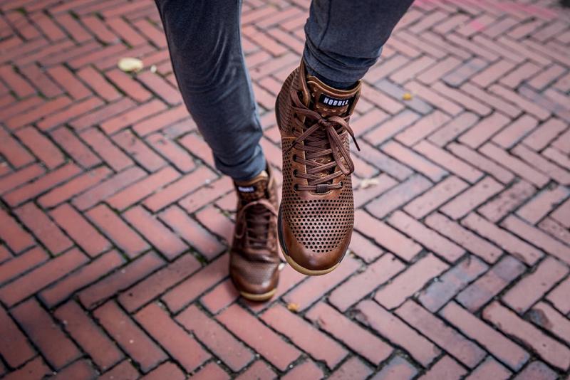 Men's Nobull High-Top Coffee Leather Trainers Coffee | SG H2393A